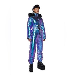 AURORA BEAM HOLOGRAPHIC SNOWSUIT - BLUE